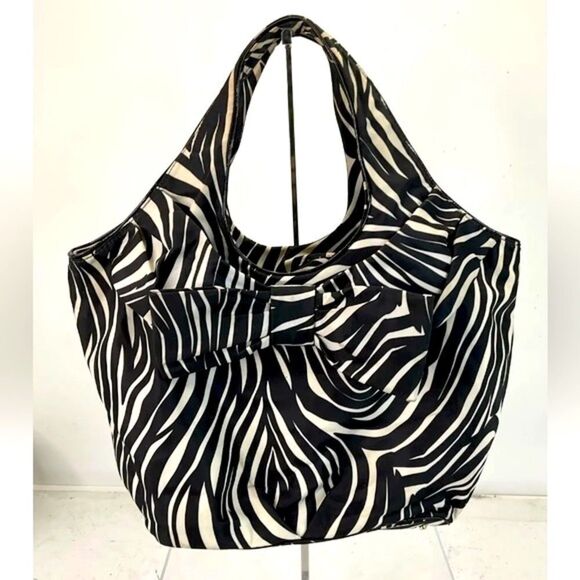Kate Spade Zebra Print Hobo Bag Red Interior Bow - Picture 3 of 14